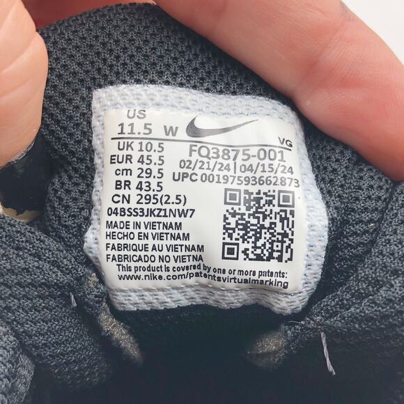 Nike Men's Alpha Menace 4 Shark Football Cleats 11.5 Wide Black Grey White NWOB - Picture 11 of 11